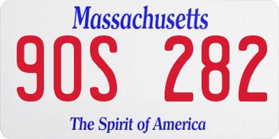 MA license plate 9OS282