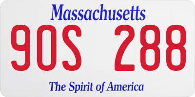 MA license plate 9OS288