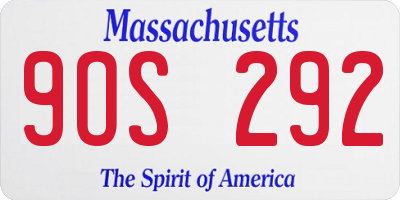MA license plate 9OS292