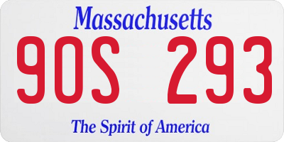 MA license plate 9OS293