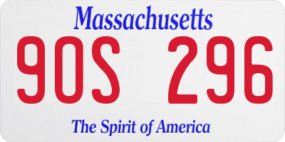 MA license plate 9OS296