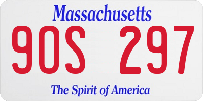 MA license plate 9OS297