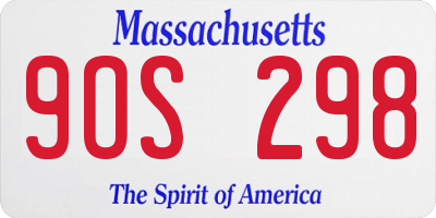 MA license plate 9OS298