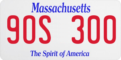 MA license plate 9OS300