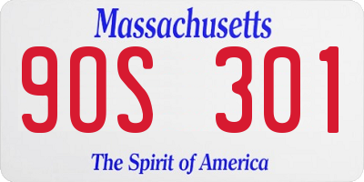MA license plate 9OS301