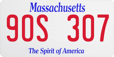 MA license plate 9OS307