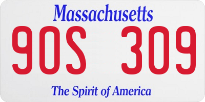 MA license plate 9OS309