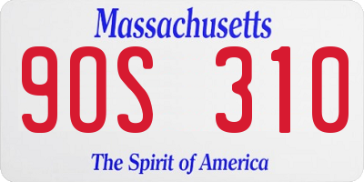MA license plate 9OS310