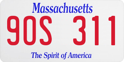 MA license plate 9OS311