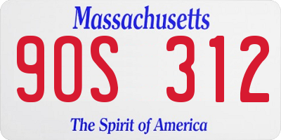 MA license plate 9OS312