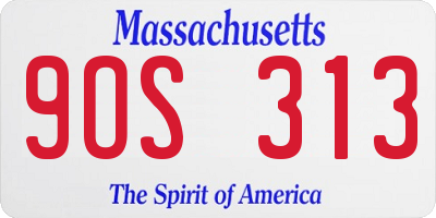 MA license plate 9OS313