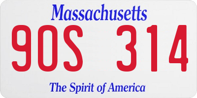 MA license plate 9OS314