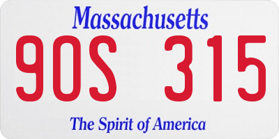 MA license plate 9OS315
