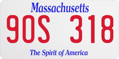 MA license plate 9OS318