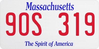 MA license plate 9OS319