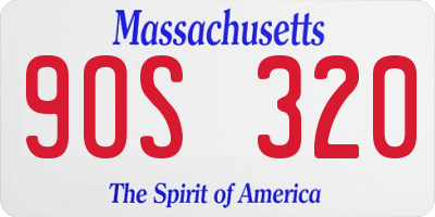 MA license plate 9OS320