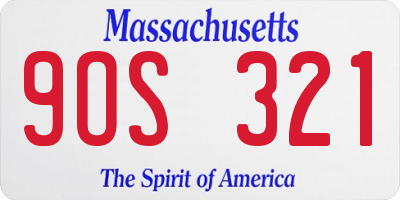 MA license plate 9OS321