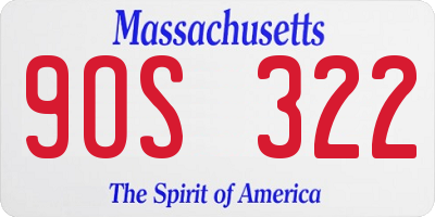 MA license plate 9OS322
