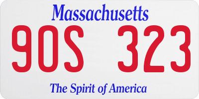 MA license plate 9OS323