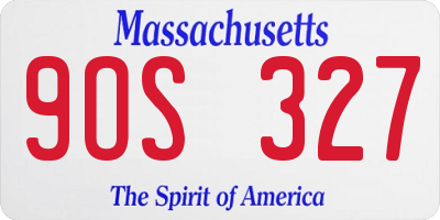 MA license plate 9OS327