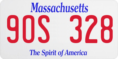 MA license plate 9OS328