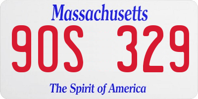 MA license plate 9OS329