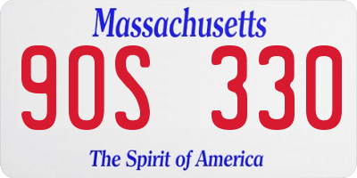 MA license plate 9OS330