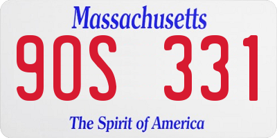 MA license plate 9OS331