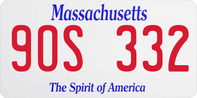 MA license plate 9OS332