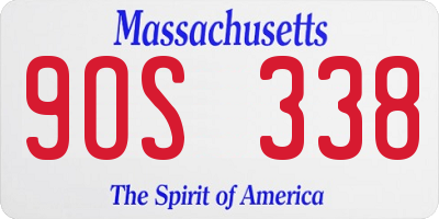 MA license plate 9OS338