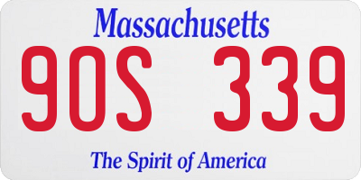 MA license plate 9OS339