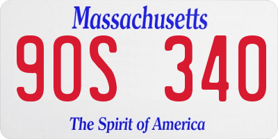 MA license plate 9OS340