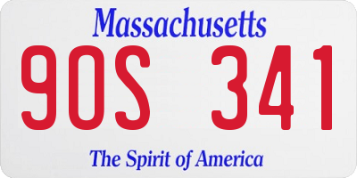 MA license plate 9OS341