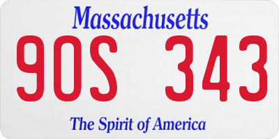 MA license plate 9OS343
