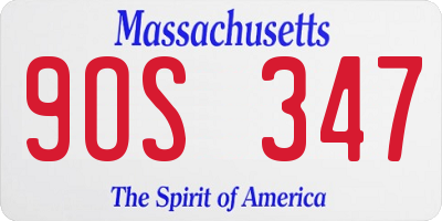 MA license plate 9OS347