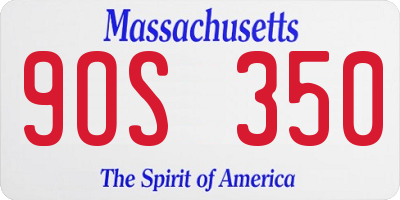 MA license plate 9OS350