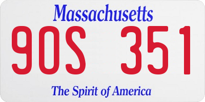 MA license plate 9OS351