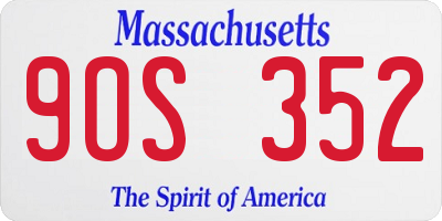 MA license plate 9OS352