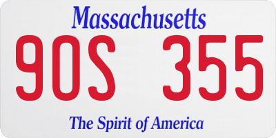 MA license plate 9OS355