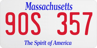 MA license plate 9OS357