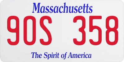 MA license plate 9OS358