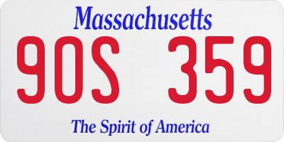 MA license plate 9OS359