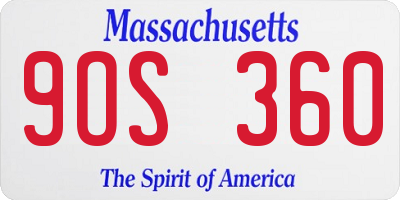MA license plate 9OS360