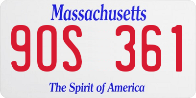 MA license plate 9OS361