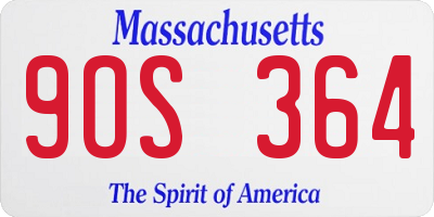 MA license plate 9OS364