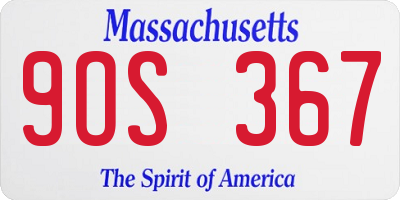 MA license plate 9OS367
