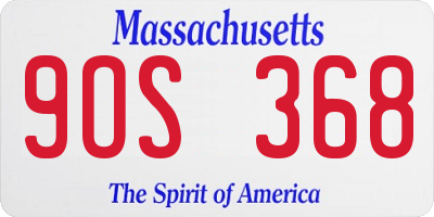 MA license plate 9OS368