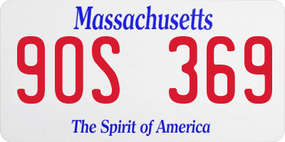 MA license plate 9OS369