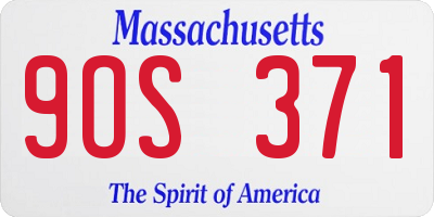 MA license plate 9OS371
