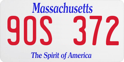 MA license plate 9OS372